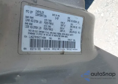 1997 Jeep Grand Cherokee Limited из США, поврежденный, VIN 1J4GZ78Y8VC714904